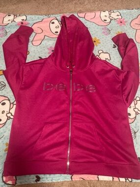 Hot Pink Zip Hoodie with Rhinestone Logo